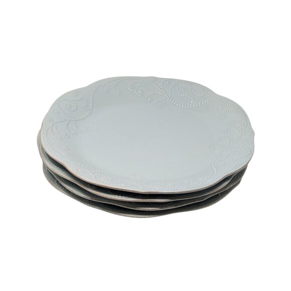 New Lenox French Perle Ice Blue 11" Dinner Plates Set of 4 - Picture 7 of 7